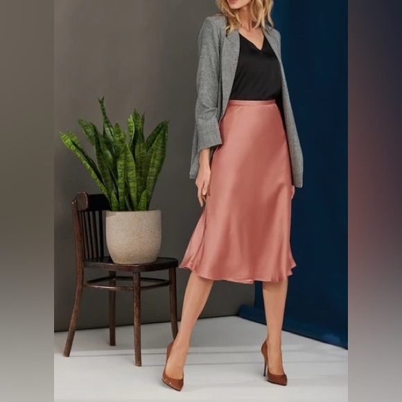 Silky Midi Slip Skirt - Picture 2 of 7